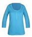 MAYFLOWER DIMITRI1 - Tee-shirt manches 3/4 bleu : maille flammée et confort pur coton-5
