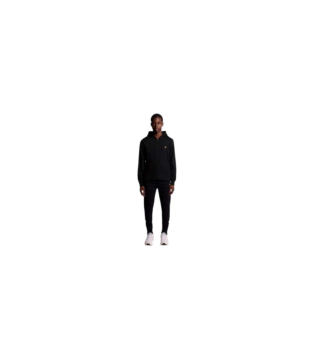 Mens Fly Fleece Full Zip Hoodie Jet Black Lyle & Scott-1