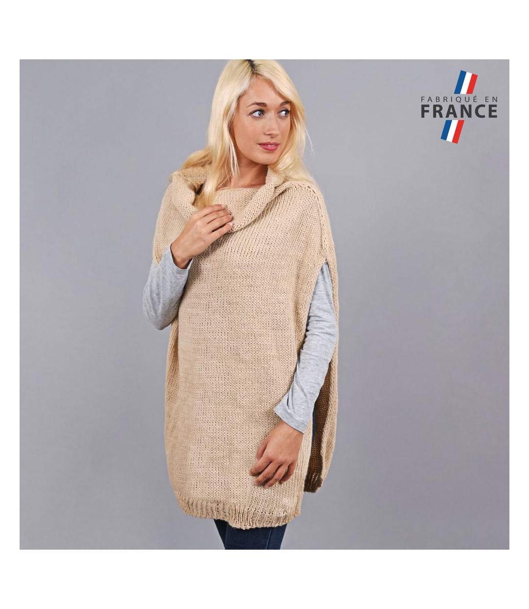 Poncho col roulé Ania  - Fabriqué en France-2