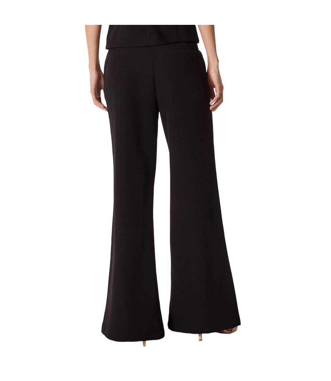 Womens/ladies high waist wide leg trousers black Principles