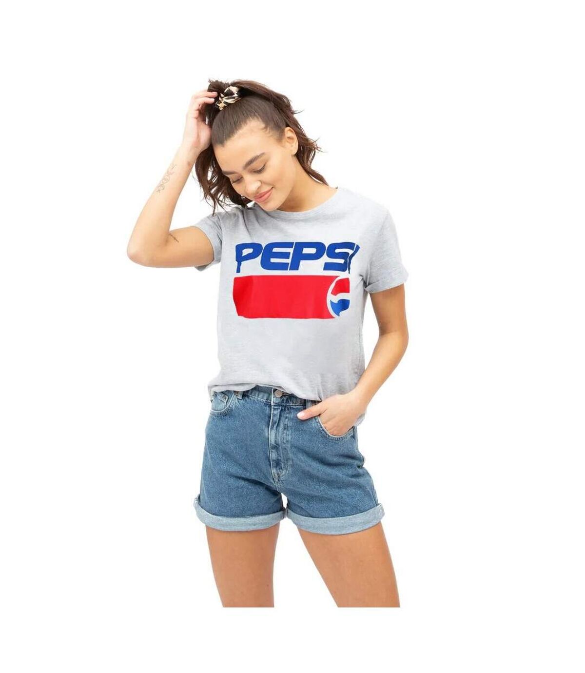 Pepsi Womens/Ladies 1991 T-Shirt (Sports Grey/Blue/Red)
