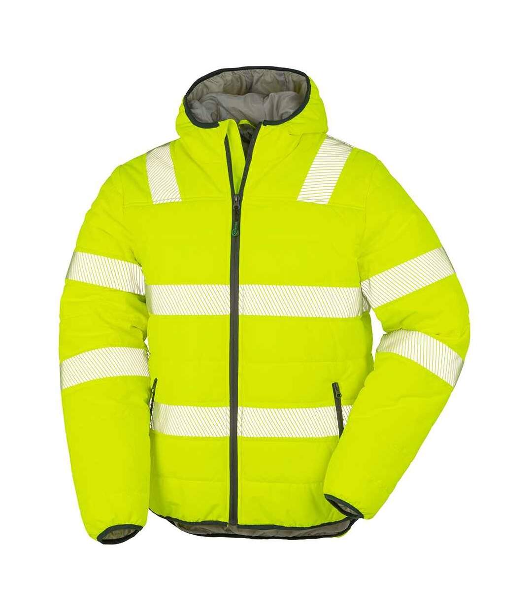 Unisex adult ripstop safety jacket fluorescent yellow Result Genuine Recycled-1