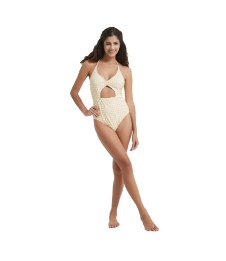 Maillot De Bain 1 Pièce Motif/style À Carreaux Femme Jaune Imprimé Be You