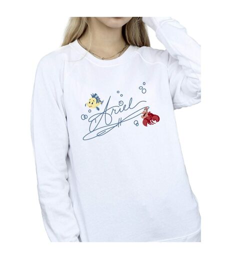 Disney Sweatshirt Ariel The Little Mermaid Femme/Ladies (Blanc) - UTBI23429