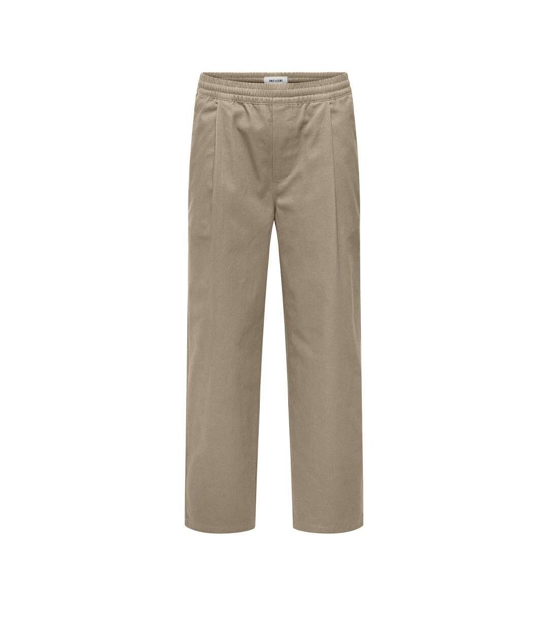 Pantalon fluide beige foncé homme only & sons bologna-1