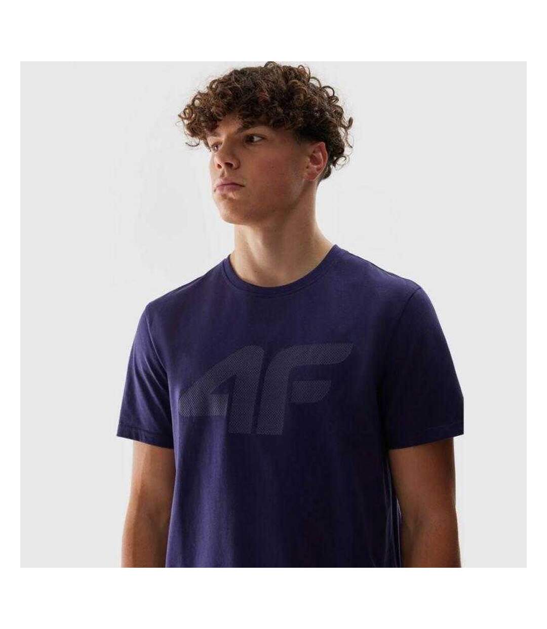 Mens Big Logo Cotton T-shirt Navy Blue 4F-4