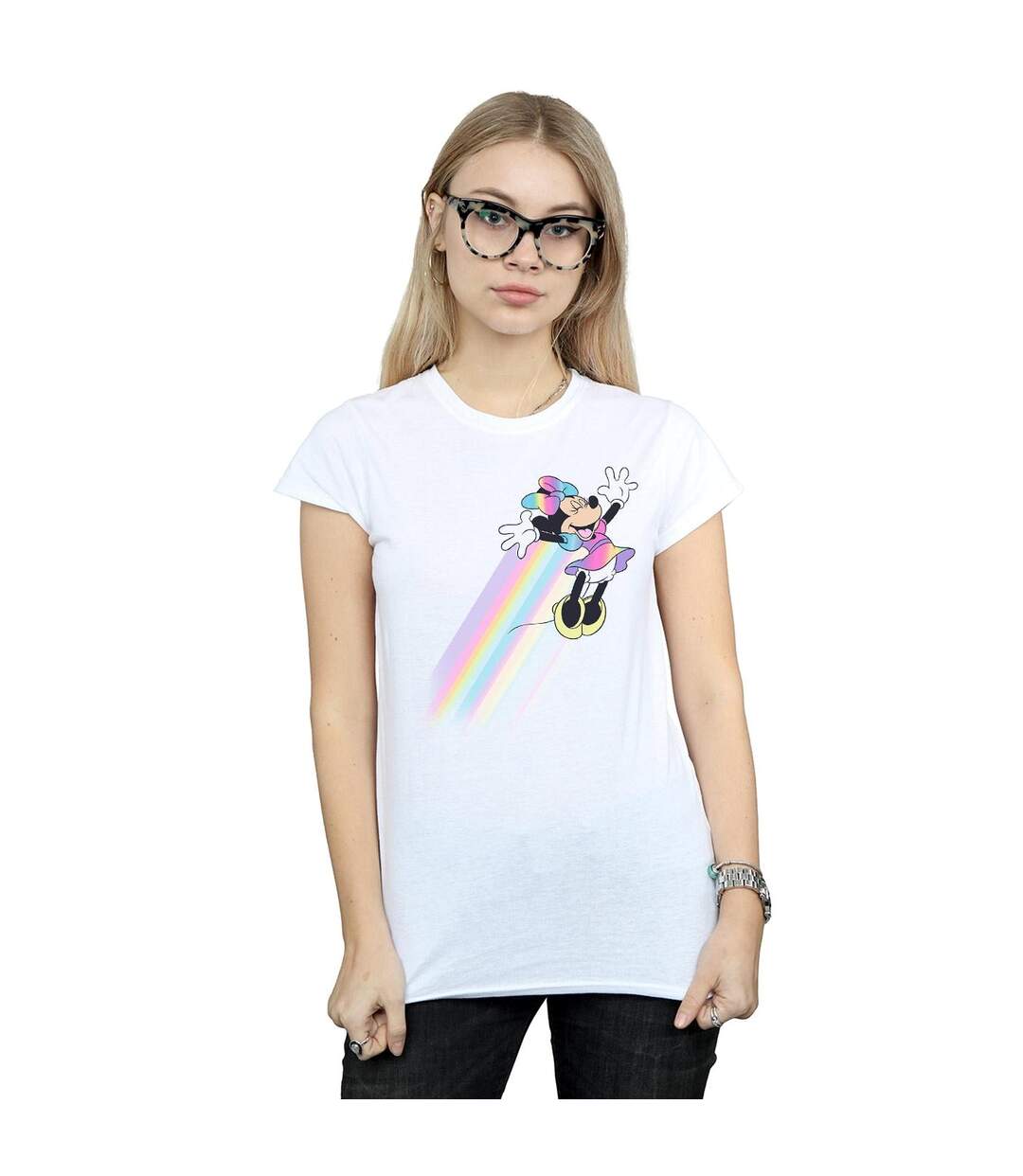 Disney T-shirt coton Whoosh Minnie Mouse Femme/Ladies (Blanc) - UTBI32925-2