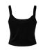 Womens/ladies Micro-rib Strappy Tank Top Solid Black Bella + Canvas-2