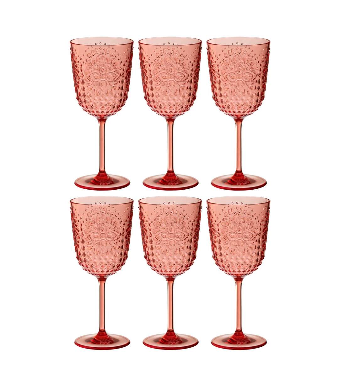 Lot de 6 Verres à Vin Réutilisables Barbra 41,4cl Rouge-1