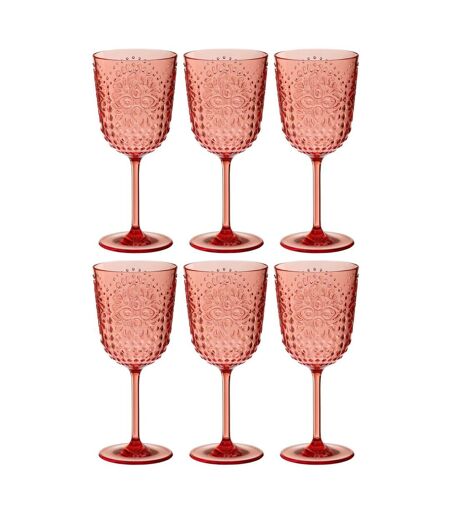 Lot de 6 Verres à Vin Réutilisables Barbra 41,4cl Rouge
