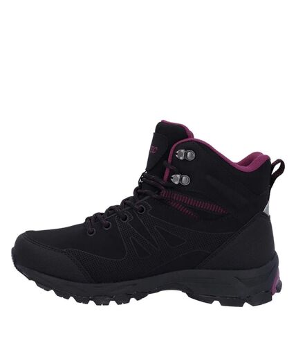 Hi-Tec Womens/Ladies Jackdaw Waterproof Mid Cut Boots (Black/Burgundy) - UTFS10514