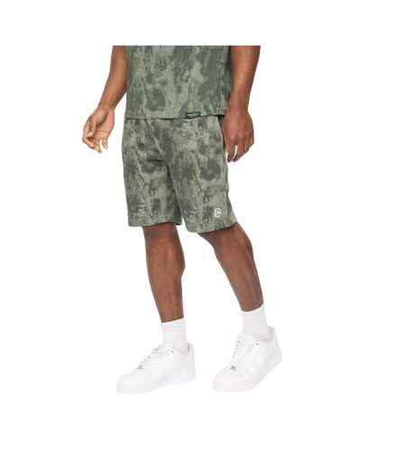Mens Bardon Camo Sweat Shorts Olive Camo Crosshatch