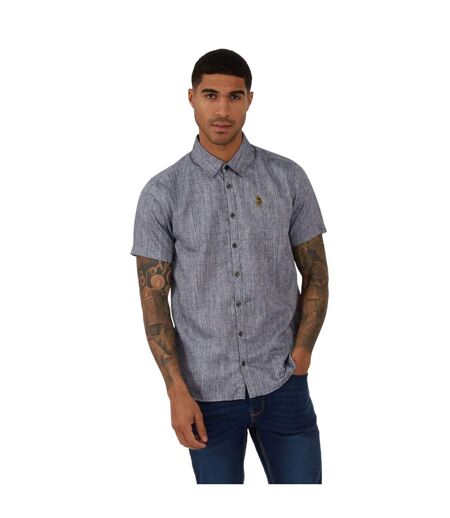 Mens Yoko Linen Shirt Navy Luke 1977