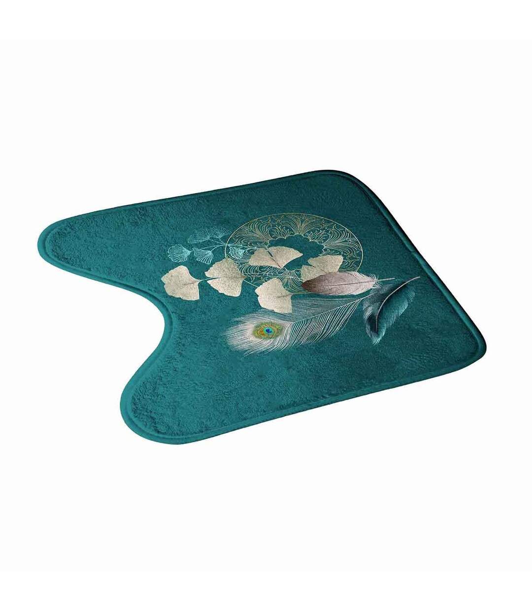 Tapis Contour WC Imprimé Ginkoblue 45x45cm Vert-2
