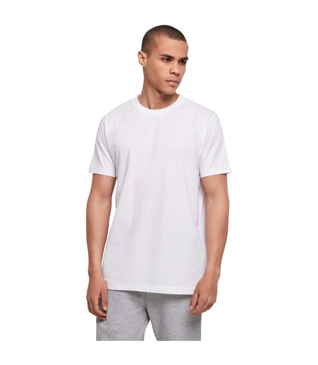 T-shirt Basic Homme Blanc Build Your Brand-1
