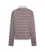 Womens/ladies Striped Long-sleeved Rugby Shirt Grey Burgundy Couture Club-2