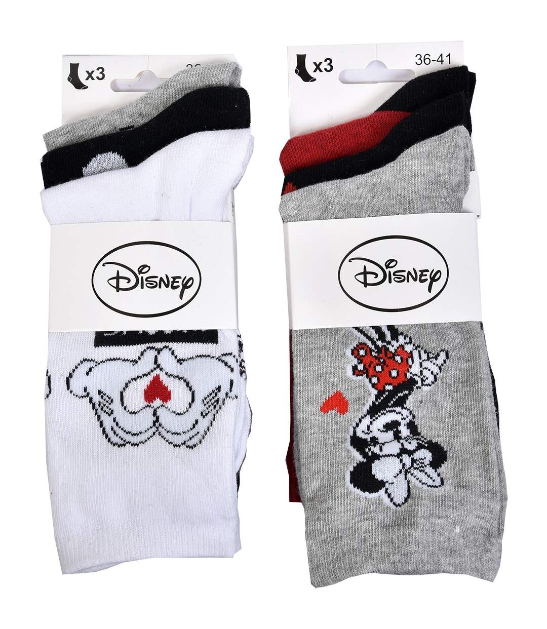 Chaussettes femme LICENCE Fantaisie-Assortiment modèles photos selon arrivages- Pack de 9 paires Surprise Minnie-3