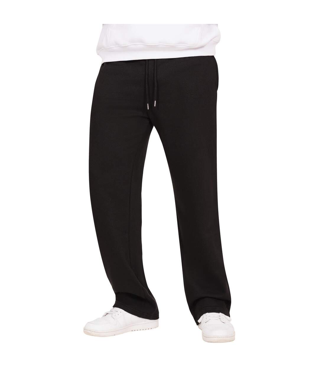 Mens blended core ringspun cotton relaxed fit jogging bottoms black Casual Classics-1