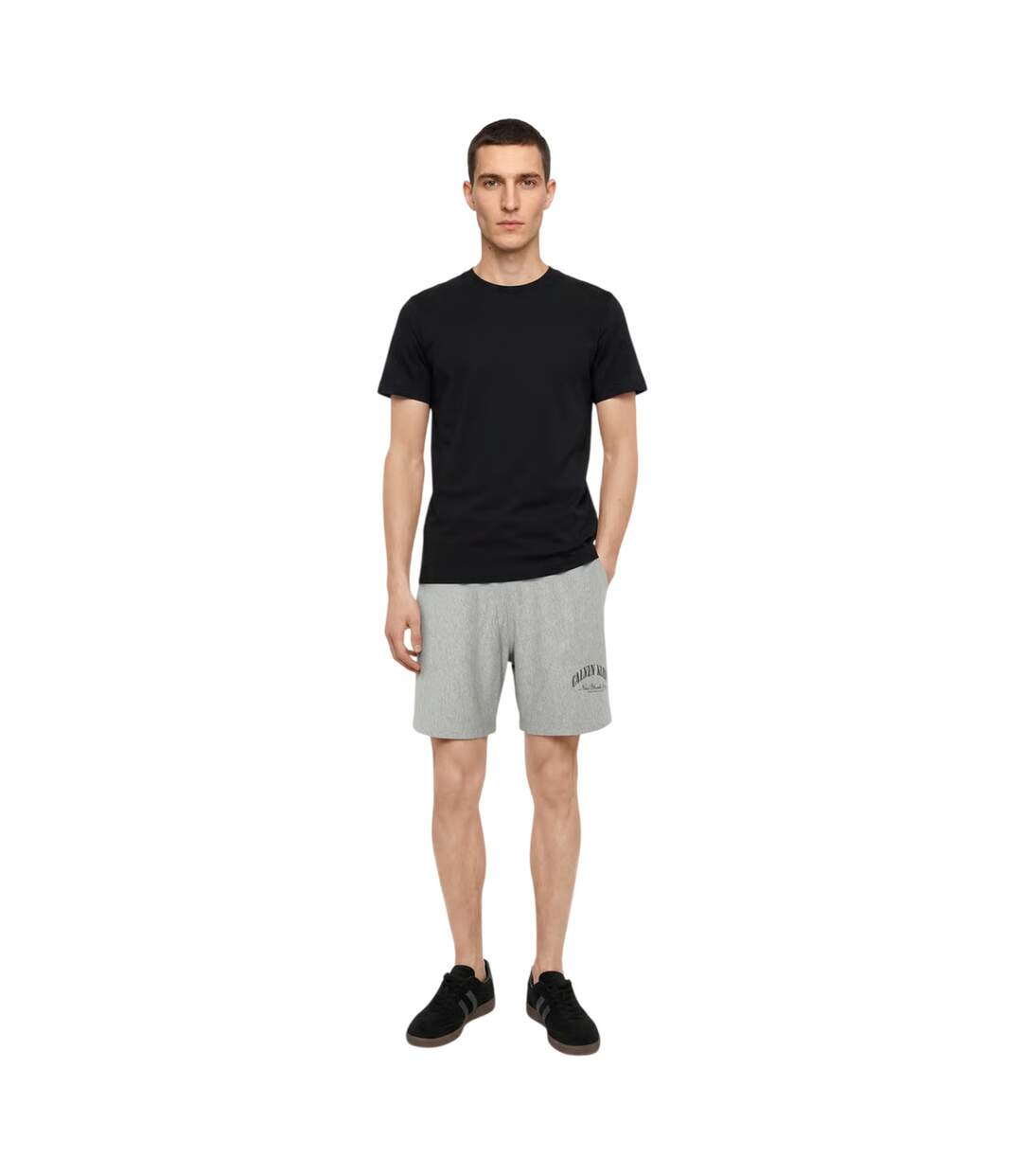 Short Motif/style Universitaire New York Homme Gris Chiné Calvin Klein-1