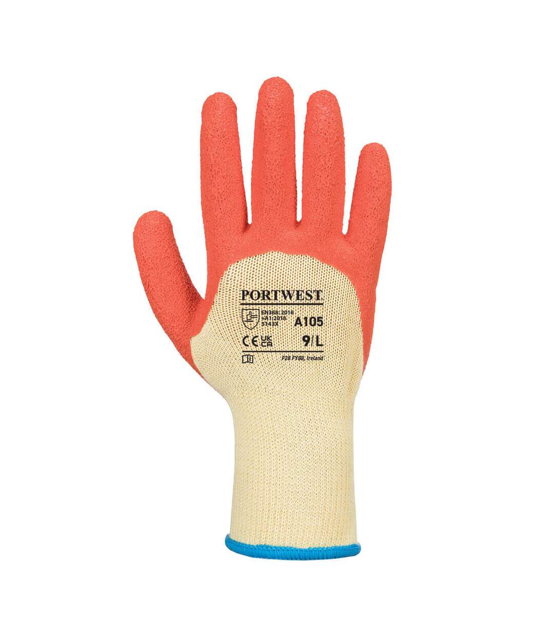 Unisex adult a105 xtra grip gloves xxl yellow/orange Portwest-2