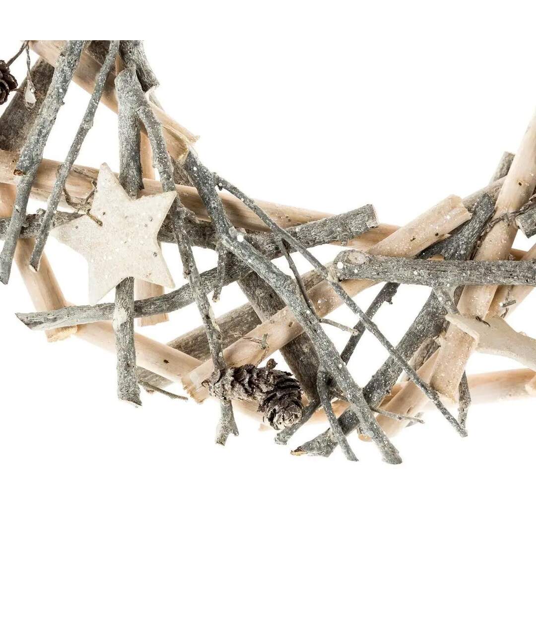 Couronne de Noël Polaire 32cm Gris & Blanc-2