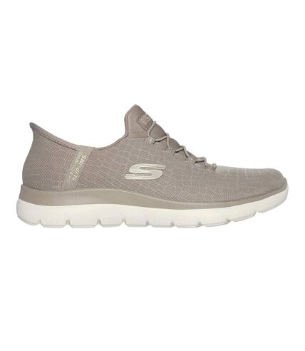 Womens/ladies summits classy night trainers taupe/gold Skechers