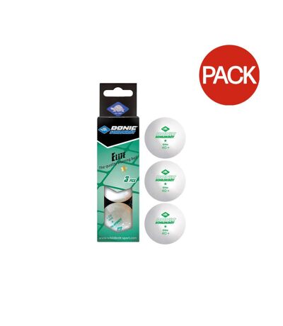 Pack of 3  1-star table tennis balls  one size white/green Donic-Schildkroet