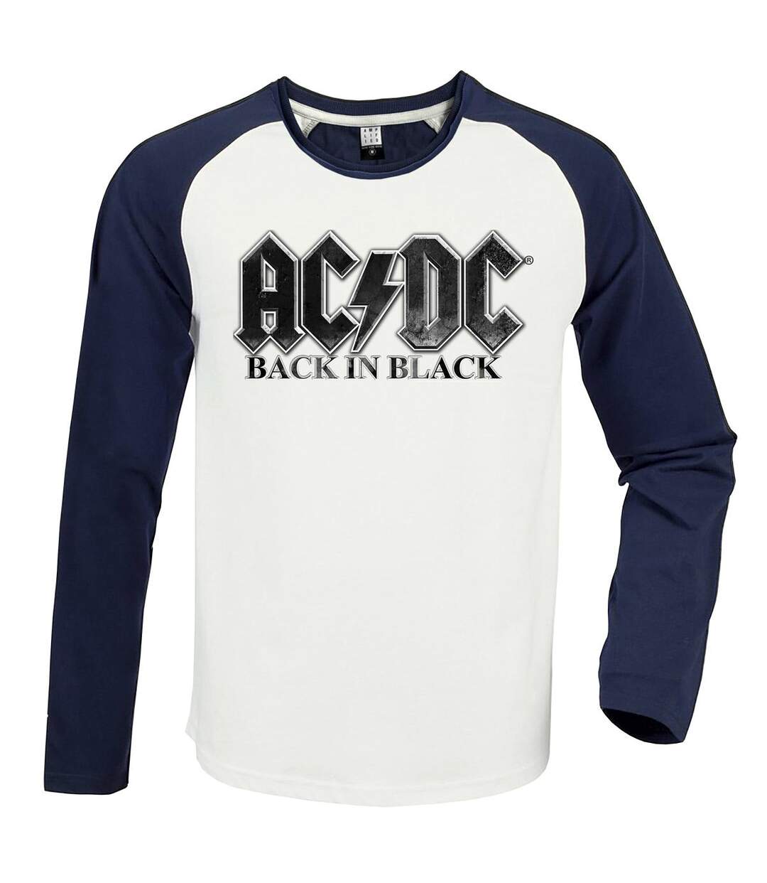 T-shirt back in black adulte blanc / bleu marine Amplified