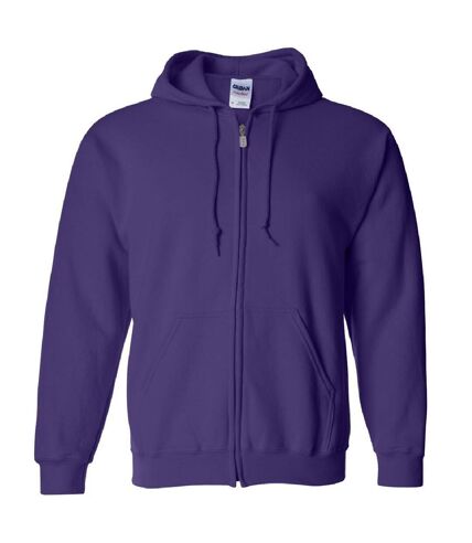 Gildan Heavy Blend Unisex Adult Full Zip Hooded Sweatshirt Top (Purple)