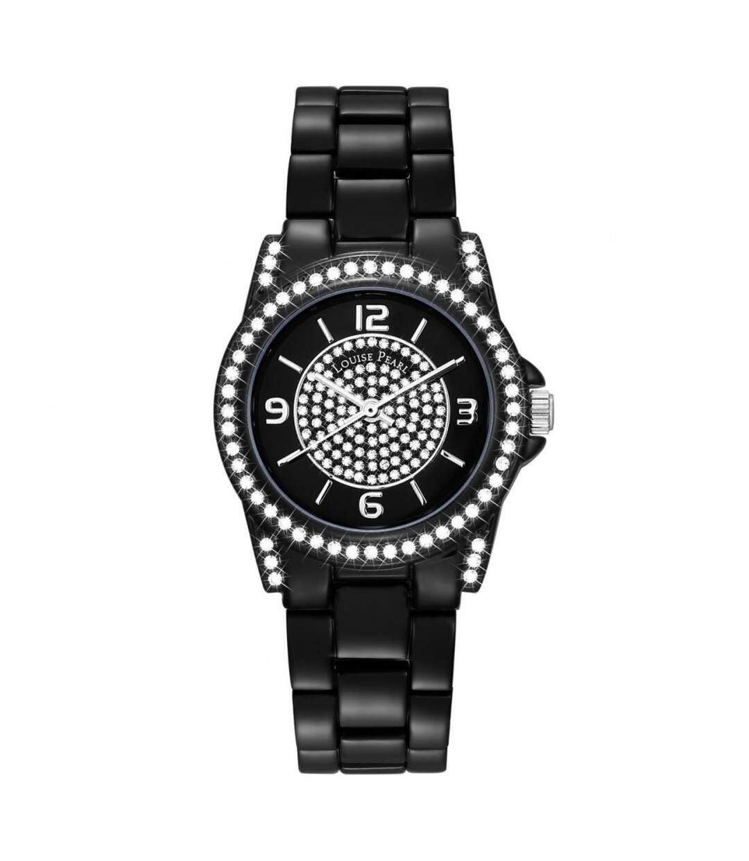 Très Belle Montre Femme Louise Pearl ornée de Cristaux Swarovski® NoirLP25