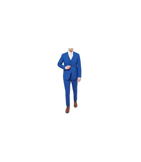 Mens Wool Blend Slim Waistcoat Bright Blue Without Prejudice