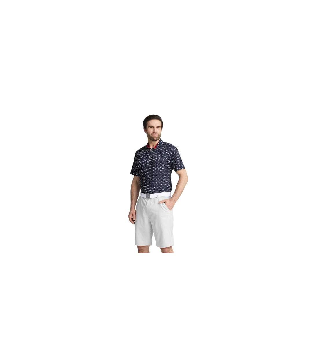 Mens Burgh Performance Polo Shirt Dark Navy White Puma-1