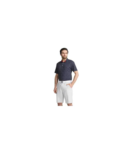 Mens Burgh Performance Polo Shirt Dark Navy White Puma