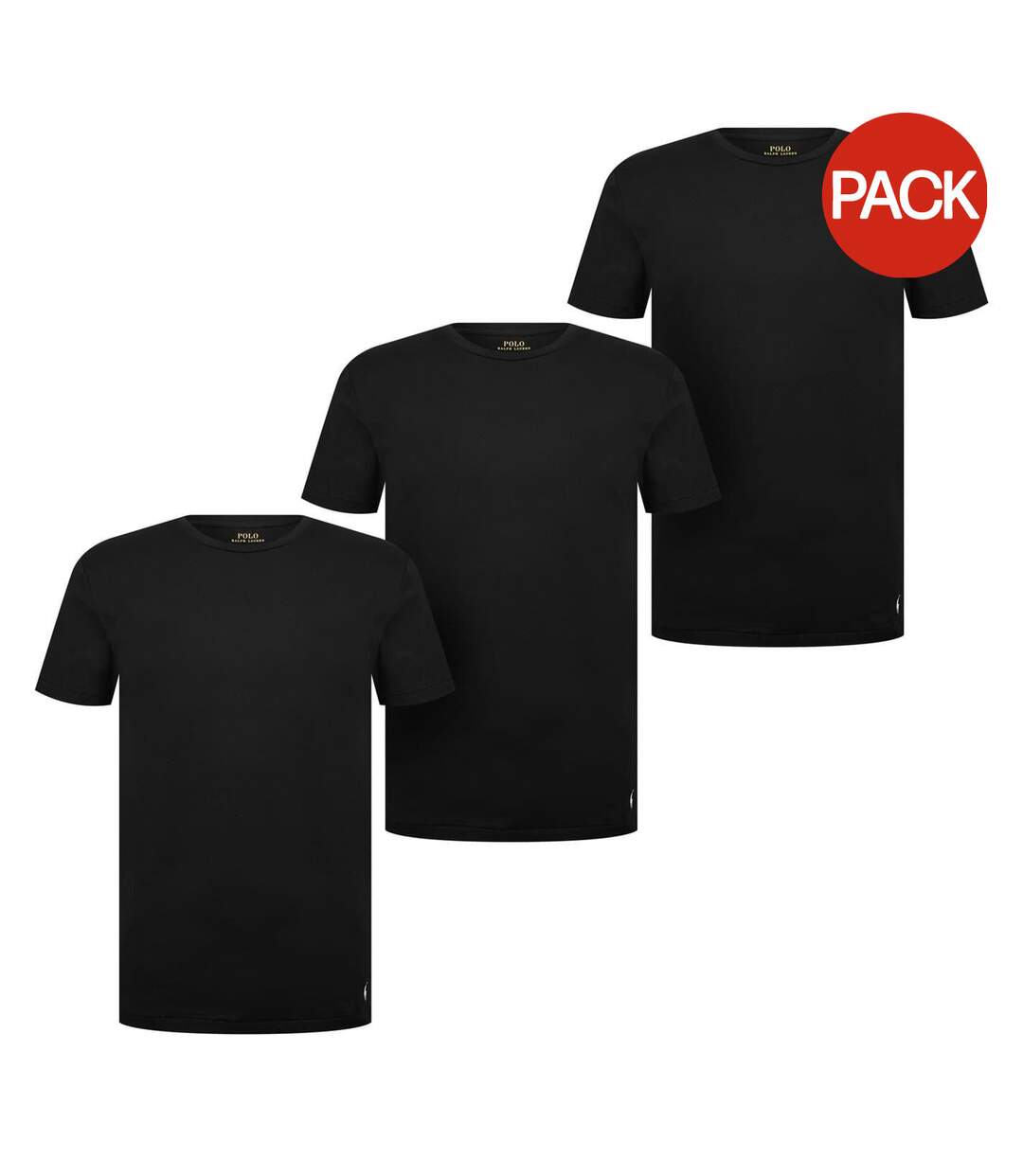 Pack Of 3  Mens Classic Cotton T-shirt  Black Ralph Lauren-1