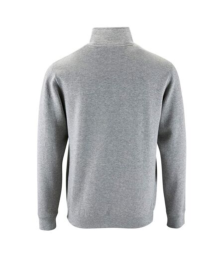 SOLS Mens Stan Contrast Zip Neck Sweatshirt (Grey Marl)