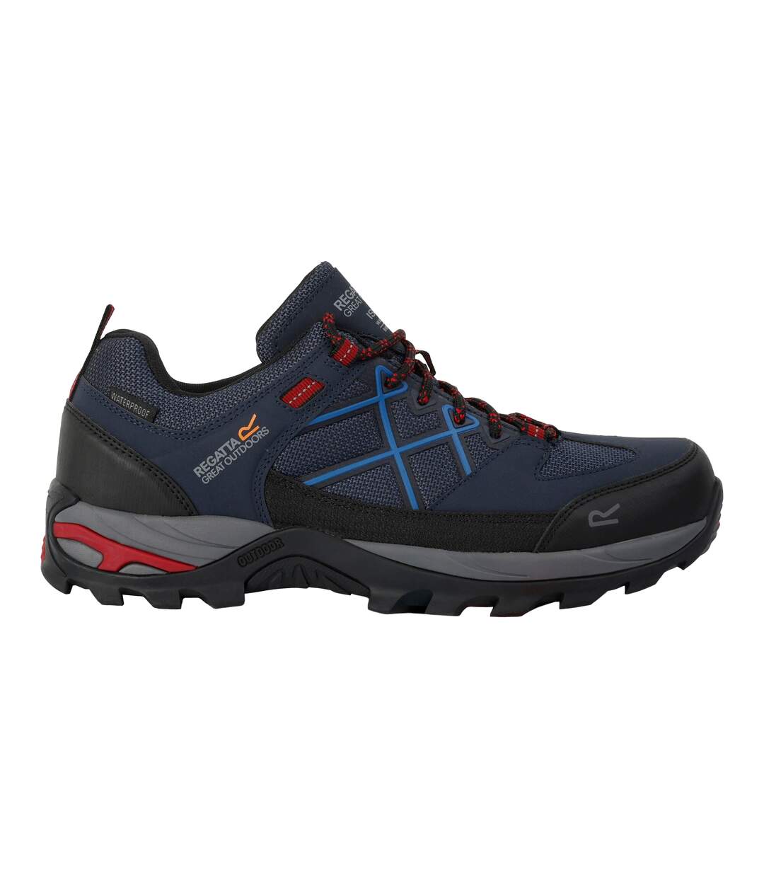 Chaussures De Marche Samaris Homme Bleu Marine Rouge Foncé Regatta-3