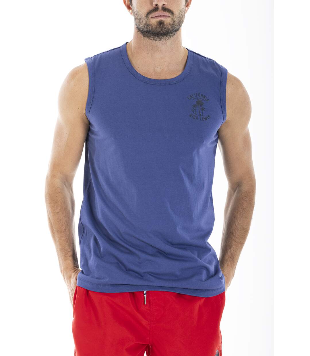 Débardeur look surfwear CRUZ BLEU-3