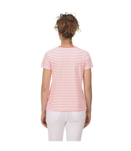 Regatta Womens/Ladies Odalis Stripe T-Shirt (Neon Pink) - UTRG6822