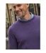 Mens Plain Cashmere Crew Neck Jumper Purple WoolOvers-2
