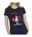 Disney Femme/Ladies Alice In Wonderland - T-shirt en coton avec fleurs (Bleu marine) - UTBI6921-3