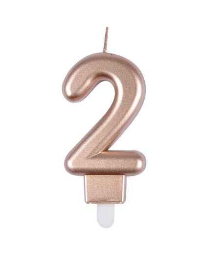 Bougie d'Anniversaire Chiffre 2 7cm Rose Gold