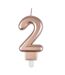 Bougie d'Anniversaire Chiffre 2 7cm Rose Gold-1