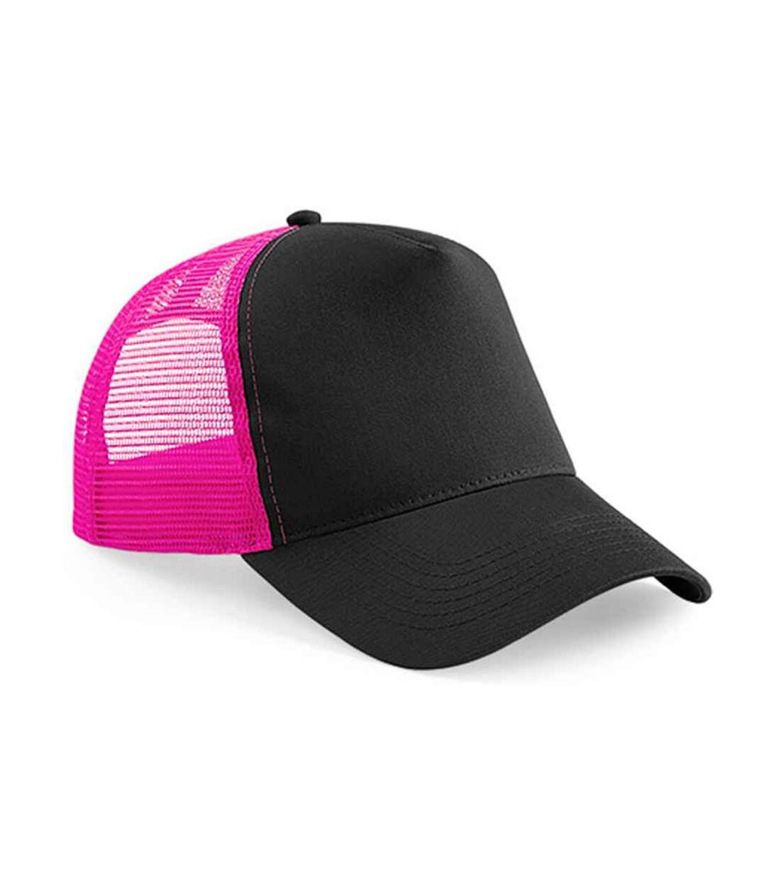 Casquette Trucker Adulte Noir Fuchsia Beechfield-1