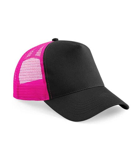 Casquette trucker adulte noir / fuchsia Beechfield