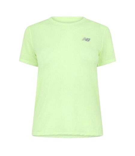 Womens/ladies Logo Short-sleeved Athletic T-shirt Green New Balance