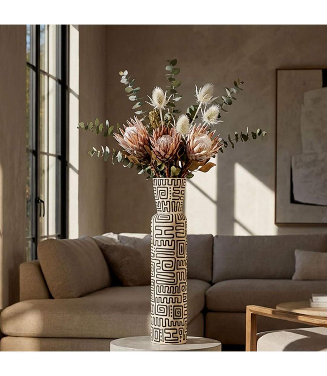 Vase Design Nairobi 65cm Blanc & Noir-5