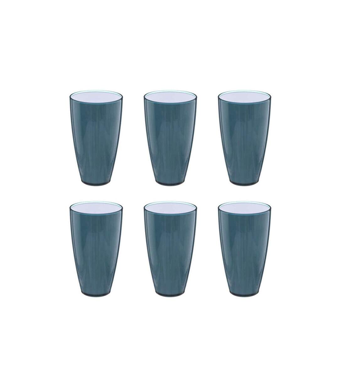 Lot de 6 Verres en Plastique Réutilisable Square 50cl Bleu Pétrole-1