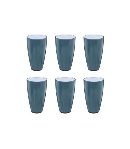Lot de 6 Verres en Plastique Réutilisable Square 50cl Bleu Pétrole