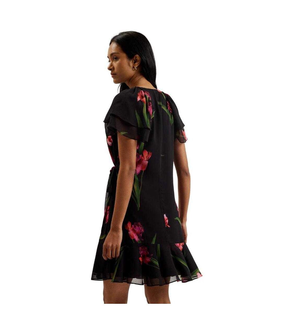 Robe Courte Manches Style Ange Femme Noir Ted Baker-3