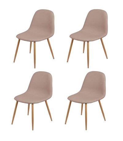 Lot de 4 Chaises de table design scandinave Oslo - Taupe